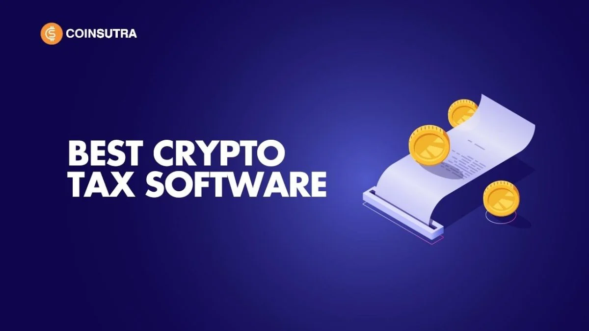 A modern home office setup showing a laptop with crypto tax software analytics.